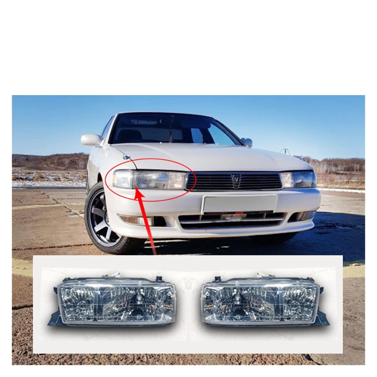 Amazon | トヨタ クレスタ JZX90 対応 ペア カーヘッドライト 透明